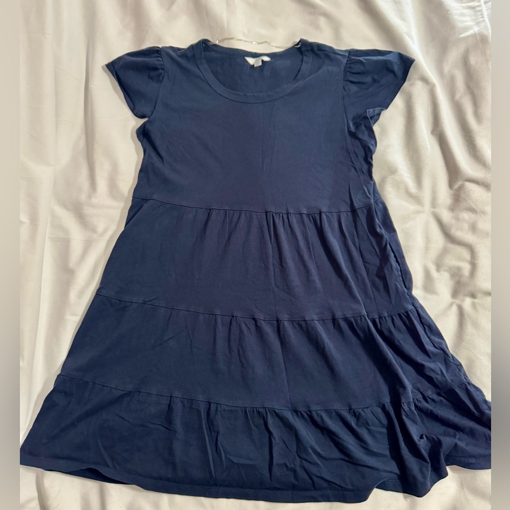 Time and Tru Blue Flutter Sleeve Sundress